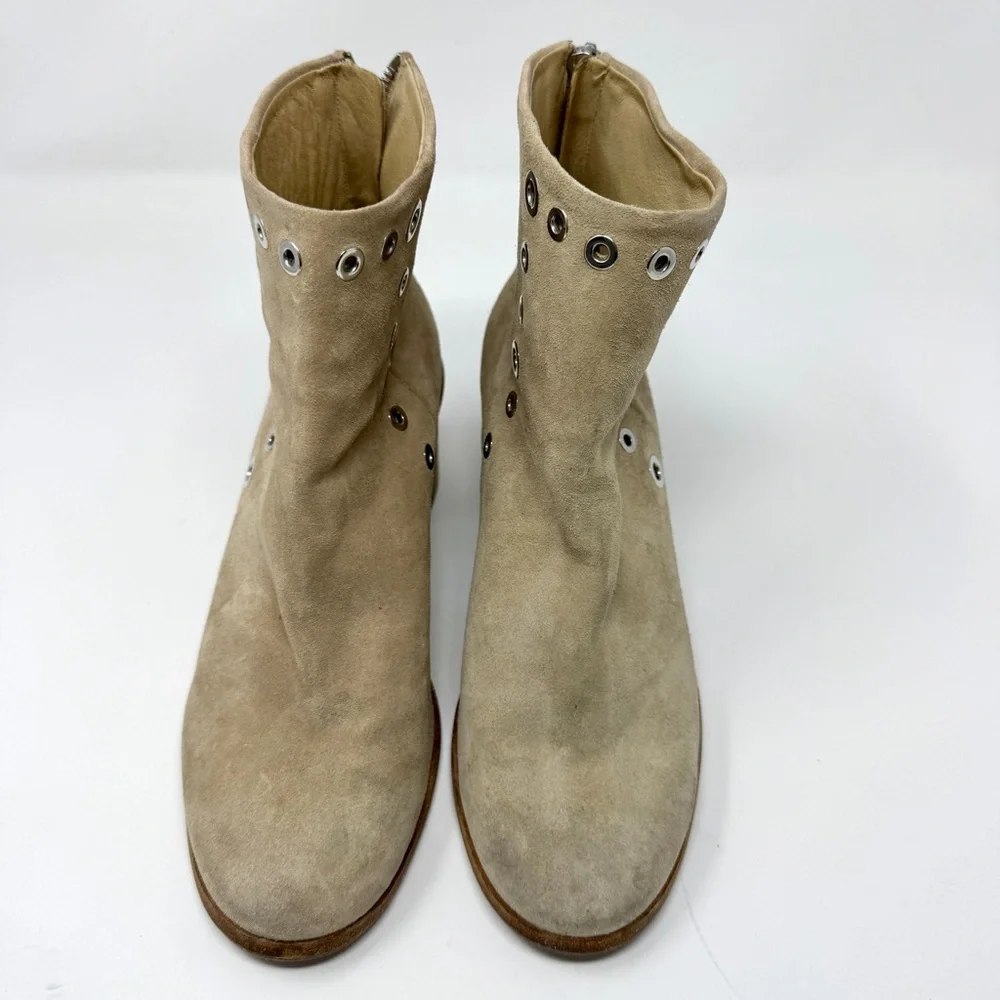 Rag & Bone Tan Suede Grommet Ankle Boots